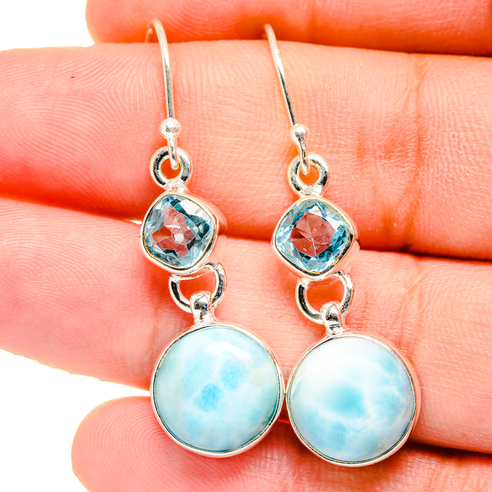 Larimar Earrings handcrafted by Anasilvercos - EARR422440