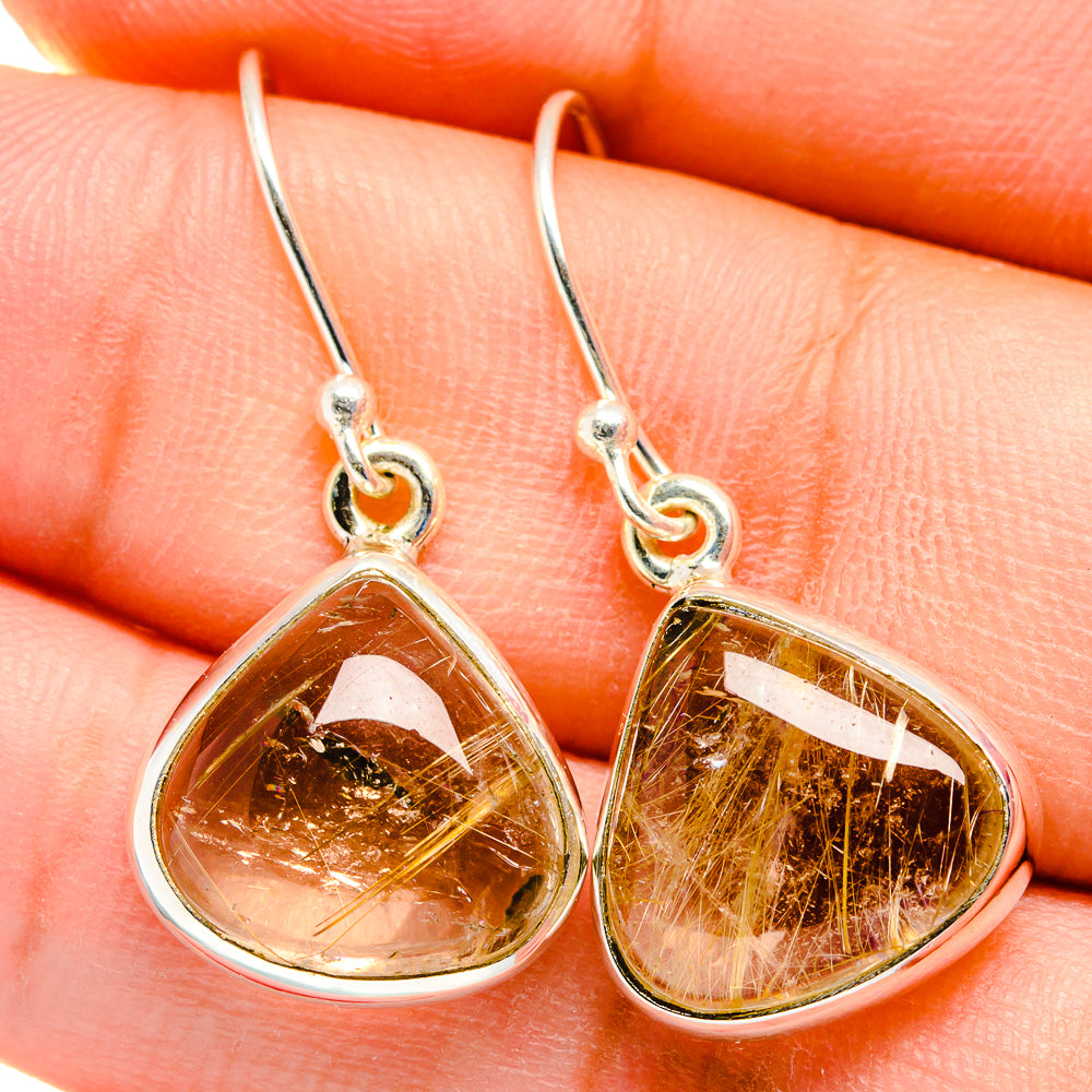 Rutilated Quartz Earrings handcrafted by Anasilvercos - EARR422447