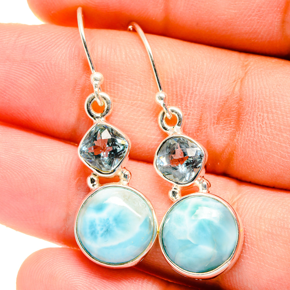Larimar Earrings handcrafted by Anasilvercos - EARR422451