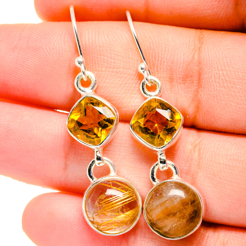 Rutilated Quartz Earrings handcrafted by Anasilvercos - EARR422459
