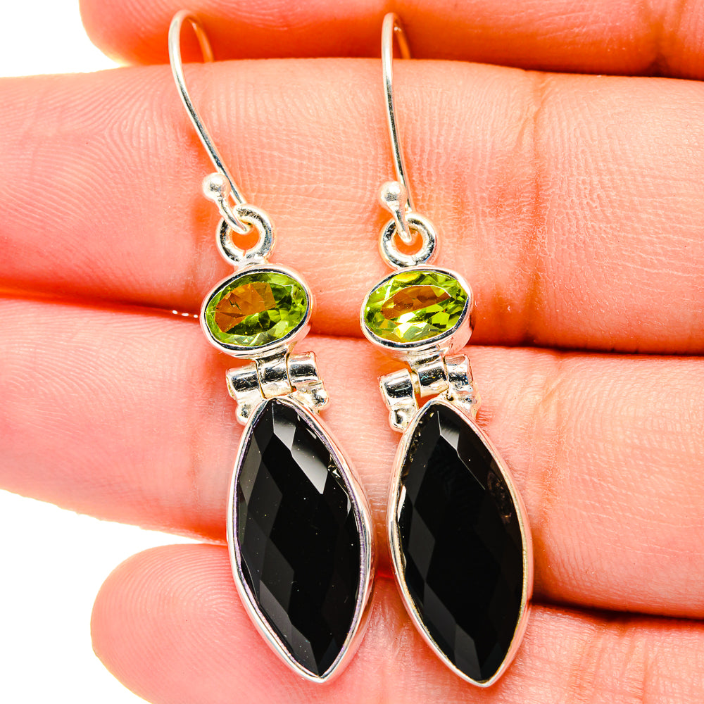 Black Onyx Earrings handcrafted by Anasilvercos - EARR422460