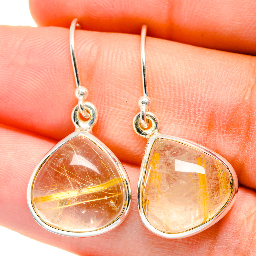 Rutilated Quartz Earrings handcrafted by Anasilvercos - EARR422461