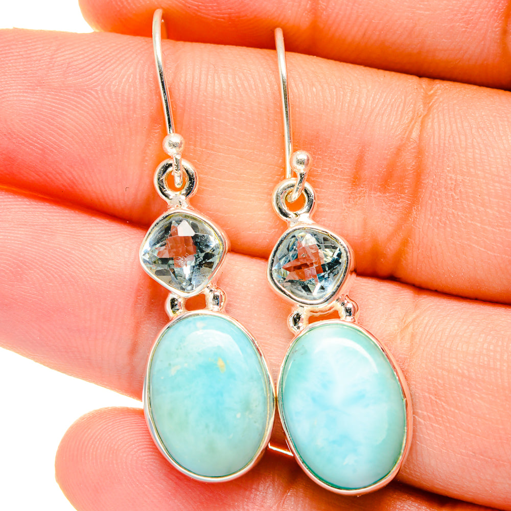 Larimar Earrings handcrafted by Anasilvercos - EARR422472