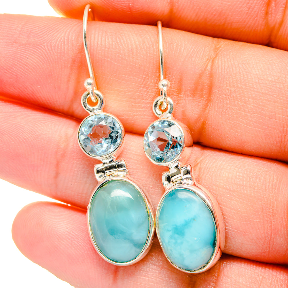 Larimar Earrings handcrafted by Anasilvercos - EARR422489