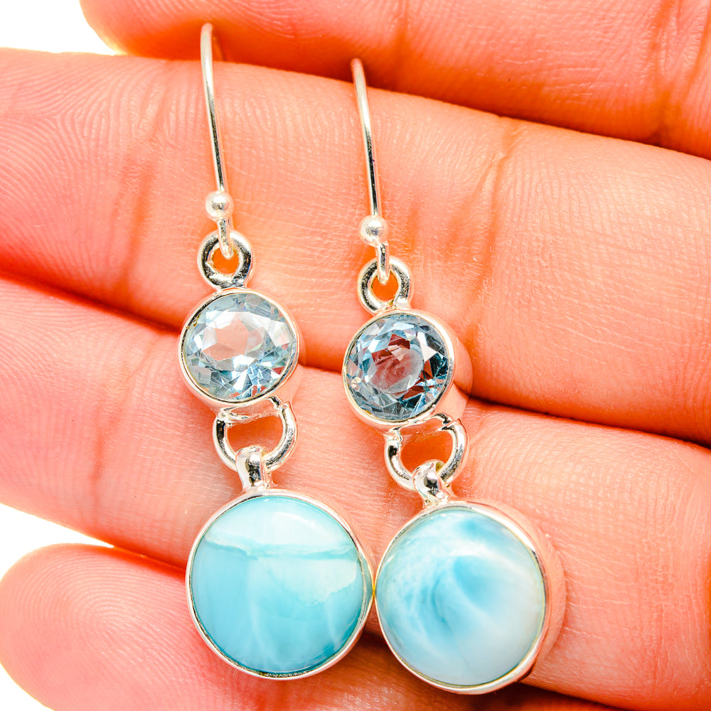 Larimar Earrings handcrafted by Anasilvercos - EARR422490