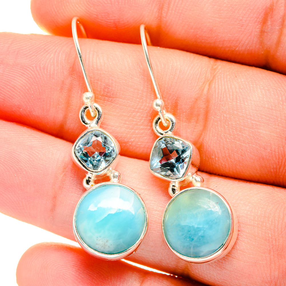 Larimar Earrings handcrafted by Anasilvercos - EARR422497
