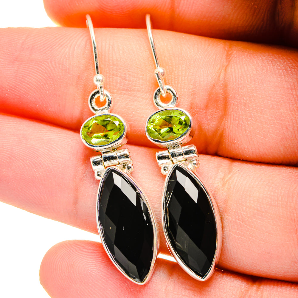 Black Onyx Earrings handcrafted by Anasilvercos - EARR422504