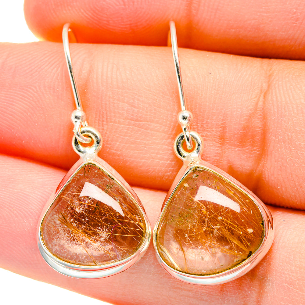 Rutilated Quartz Earrings handcrafted by Anasilvercos - EARR422505