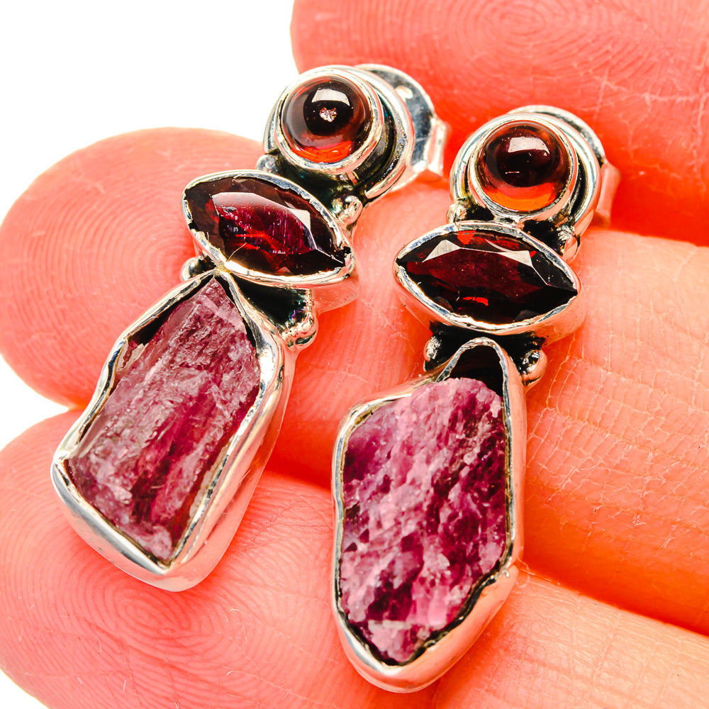 Pink Tourmaline Earrings handcrafted by Anasilvercos - EARR422516