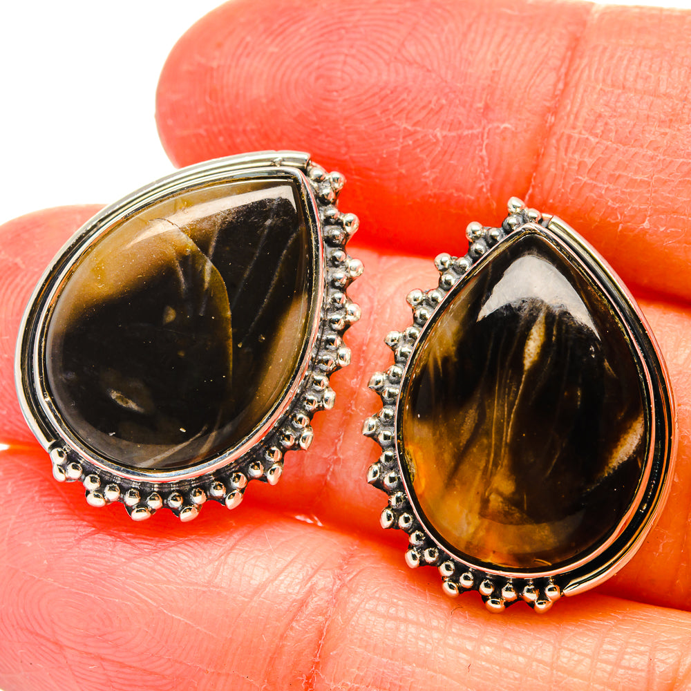 Peanut Wood Jasper Earrings handcrafted by Anasilvercos - EARR422533