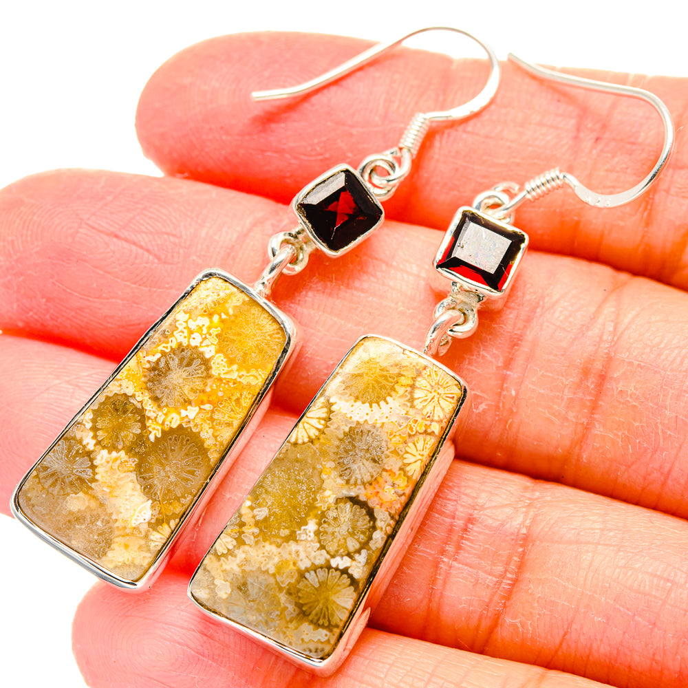 Fossil Coral Earrings handcrafted by Anasilvercos - EARR422548
