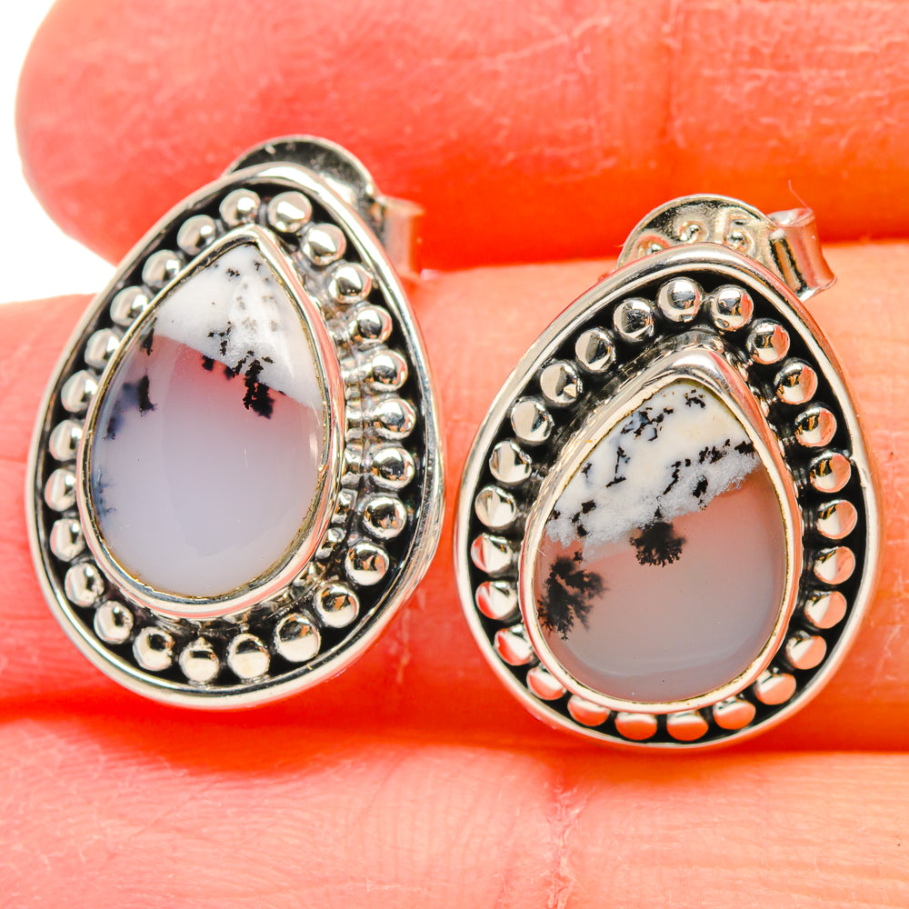 Dendritic Opal Earrings handcrafted by Anasilvercos - EARR422572