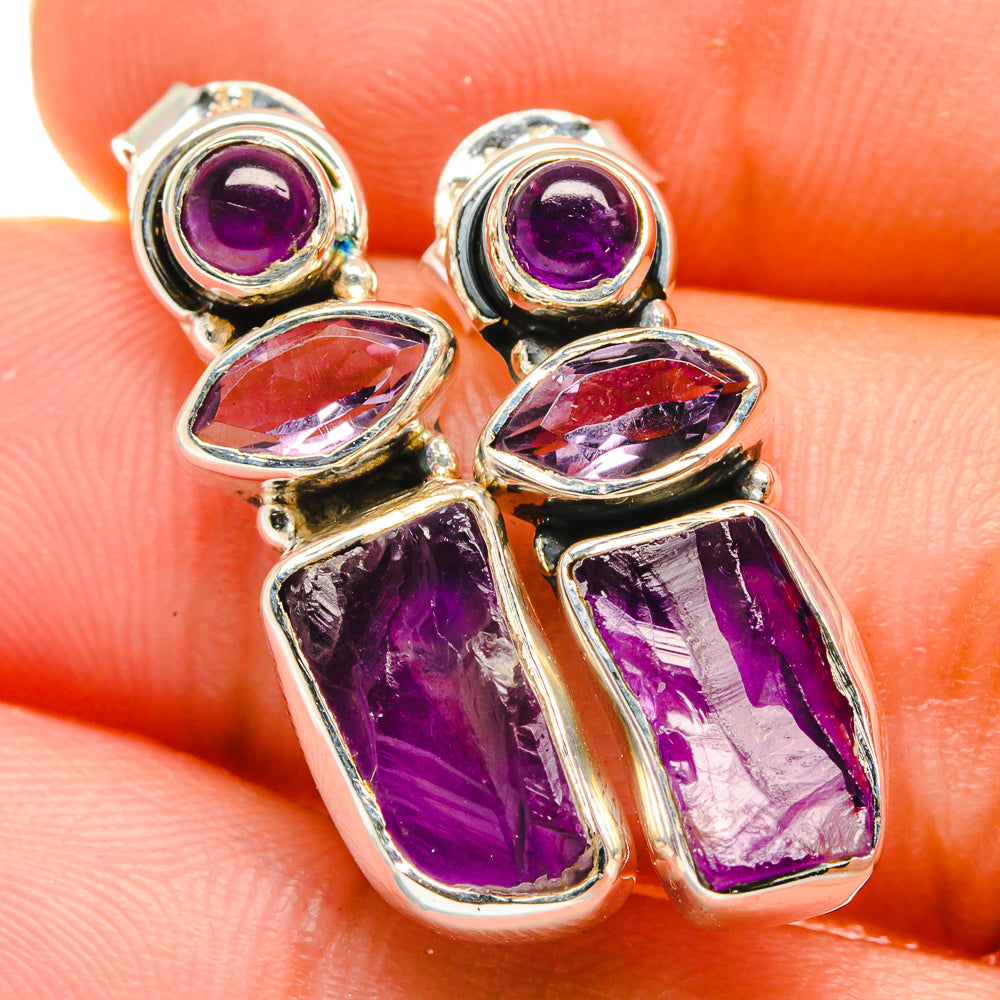 Amethyst Earrings handcrafted by Anasilvercos - EARR422588