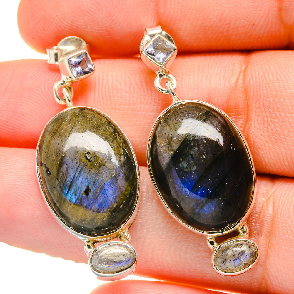 Labradorite Earrings handcrafted by Anasilvercos - EARR422591