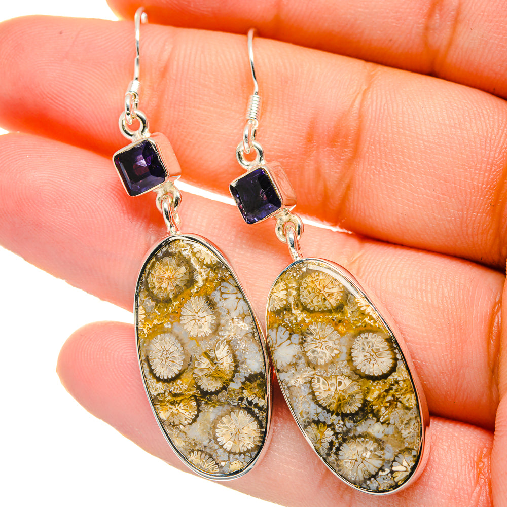 Fossil Coral Earrings handcrafted by Anasilvercos - EARR422595
