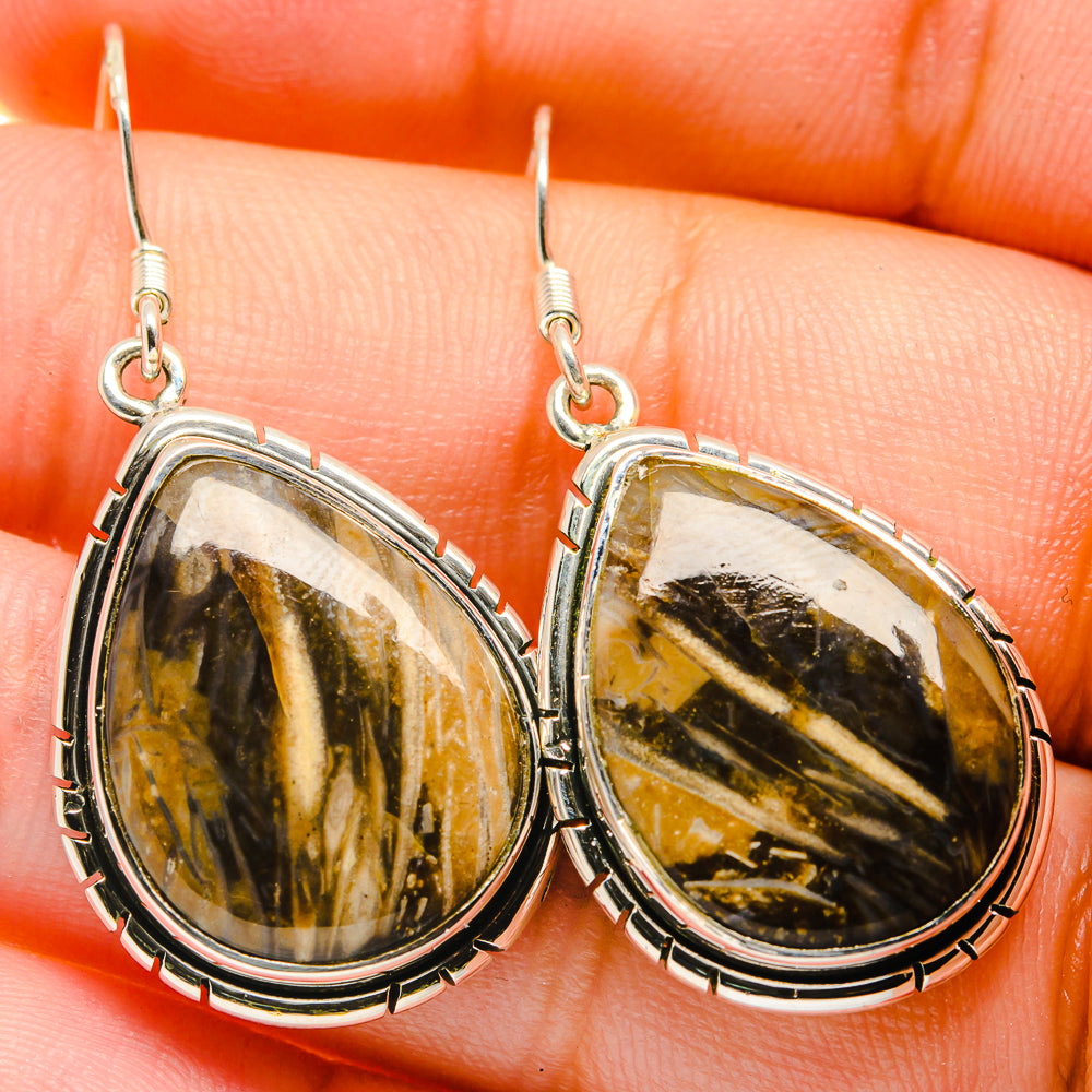 Peanut Wood Jasper Earrings handcrafted by Anasilvercos - EARR422598