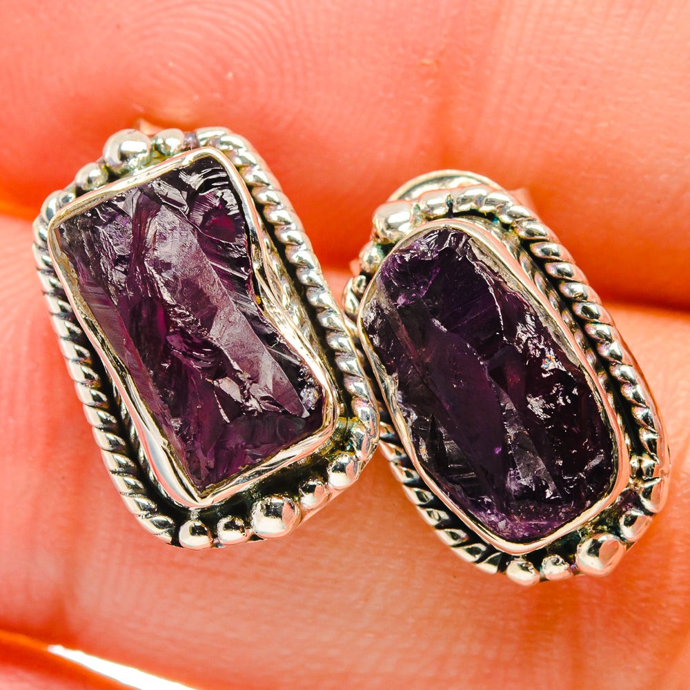 Amethyst Earrings handcrafted by Anasilvercos - EARR422602
