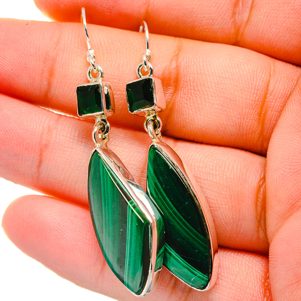 Malachite Earrings handcrafted by Anasilvercos - EARR422617