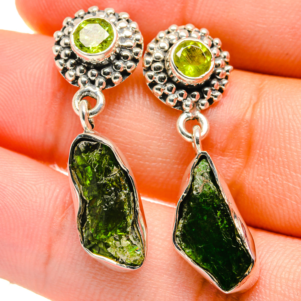 Chrome Diopside Earrings handcrafted by Anasilvercos - EARR422629