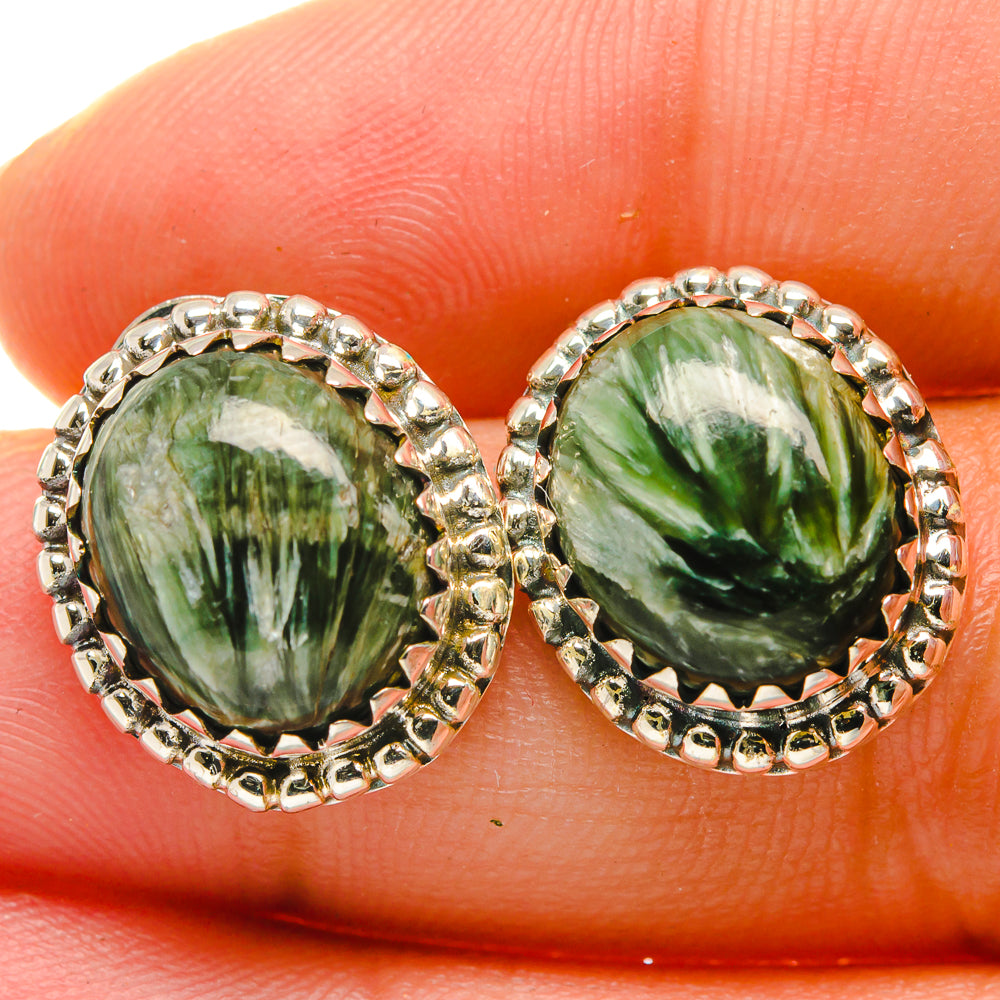 Seraphinite Earrings handcrafted by Anasilvercos - EARR422632