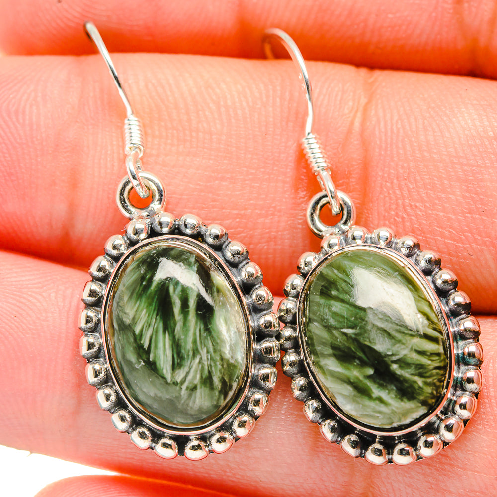 Seraphinite Earrings handcrafted by Anasilvercos - EARR422634