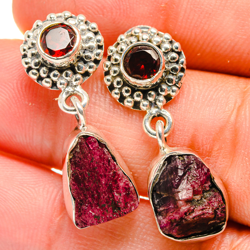 Pink Tourmaline Earrings handcrafted by Anasilvercos - EARR422645