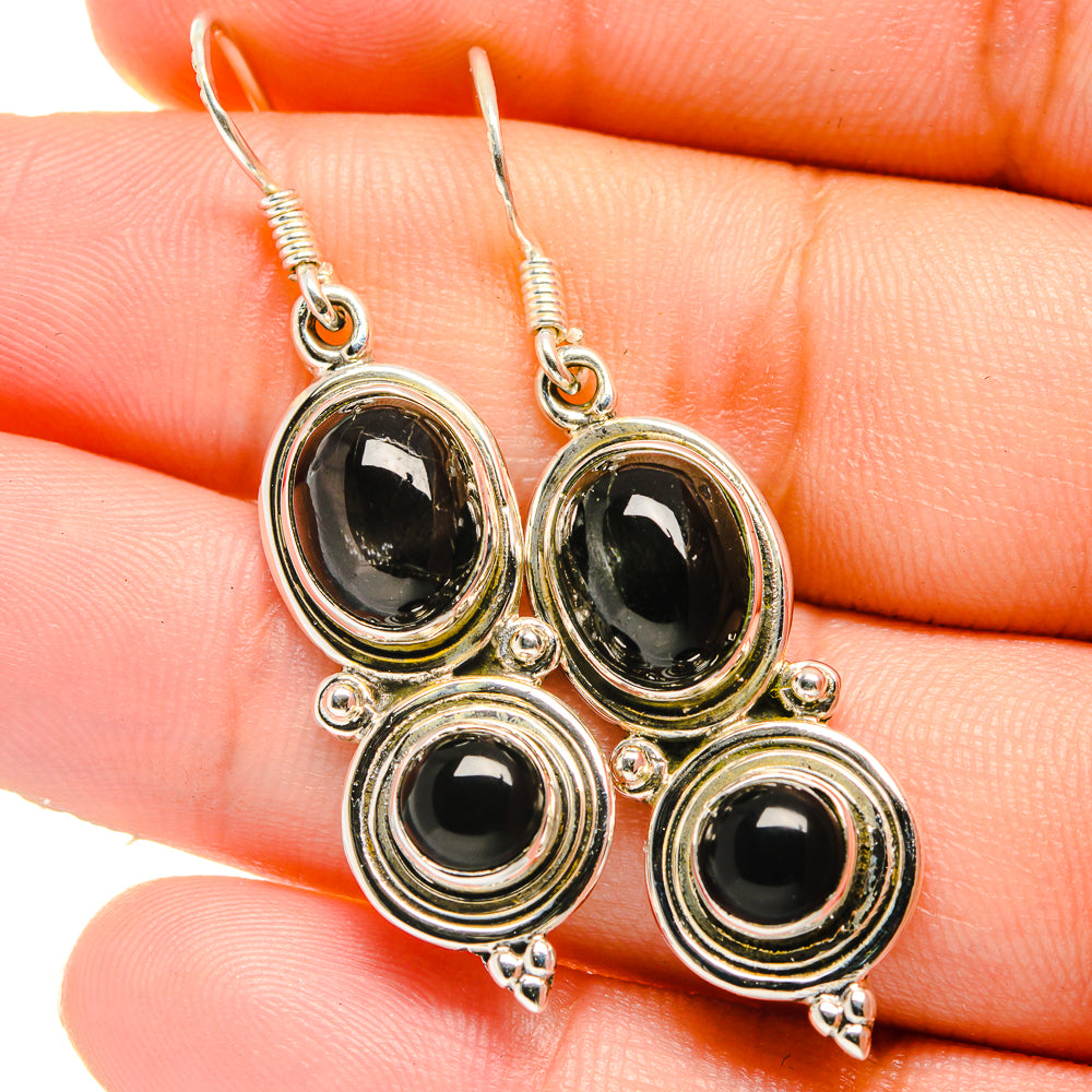 Black Onyx Earrings handcrafted by Anasilvercos - EARR422654