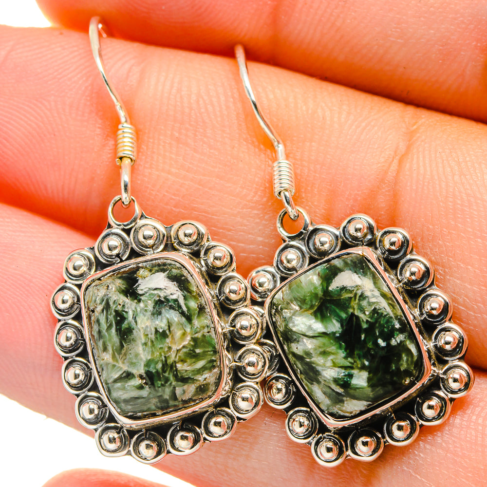 Seraphinite Earrings handcrafted by Anasilvercos - EARR422662