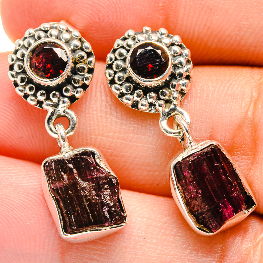 Pink Tourmaline Earrings handcrafted by Anasilvercos - EARR422671