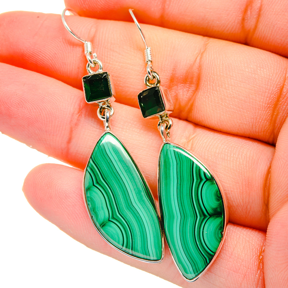 Malachite Earrings handcrafted by Anasilvercos - EARR422691