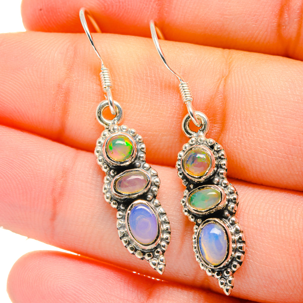 Ethiopian Opal Earrings handcrafted by Anasilvercos - EARR422698