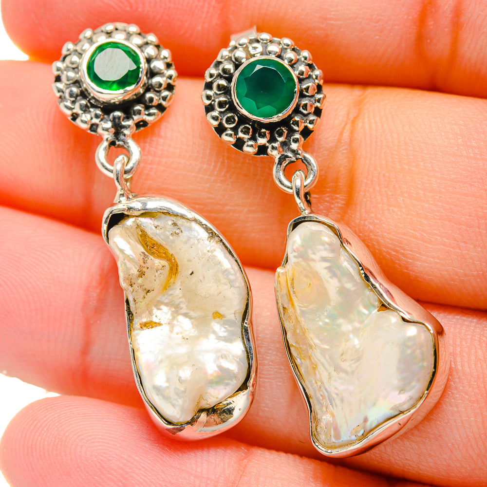 Mother Of Pearl Earrings handcrafted by Anasilvercos - EARR422700