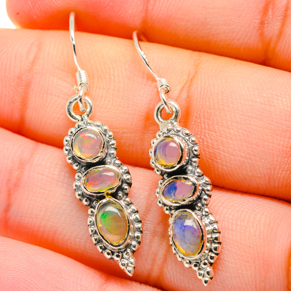 Ethiopian Opal Earrings handcrafted by Anasilvercos - EARR422701