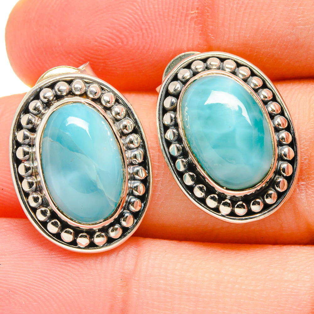 Larimar Earrings handcrafted by Anasilvercos - EARR422716