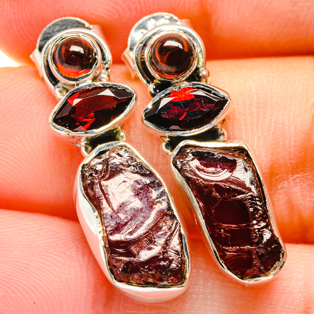 Garnet Earrings handcrafted by Anasilvercos - EARR422718