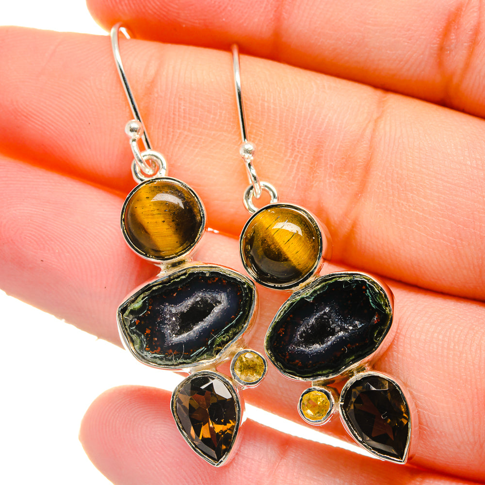 Coconut Geode Druzy Earrings handcrafted by Anasilvercos - EARR422723
