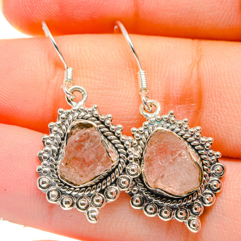 Rose Quartz Earrings handcrafted by Anasilvercos - EARR422729