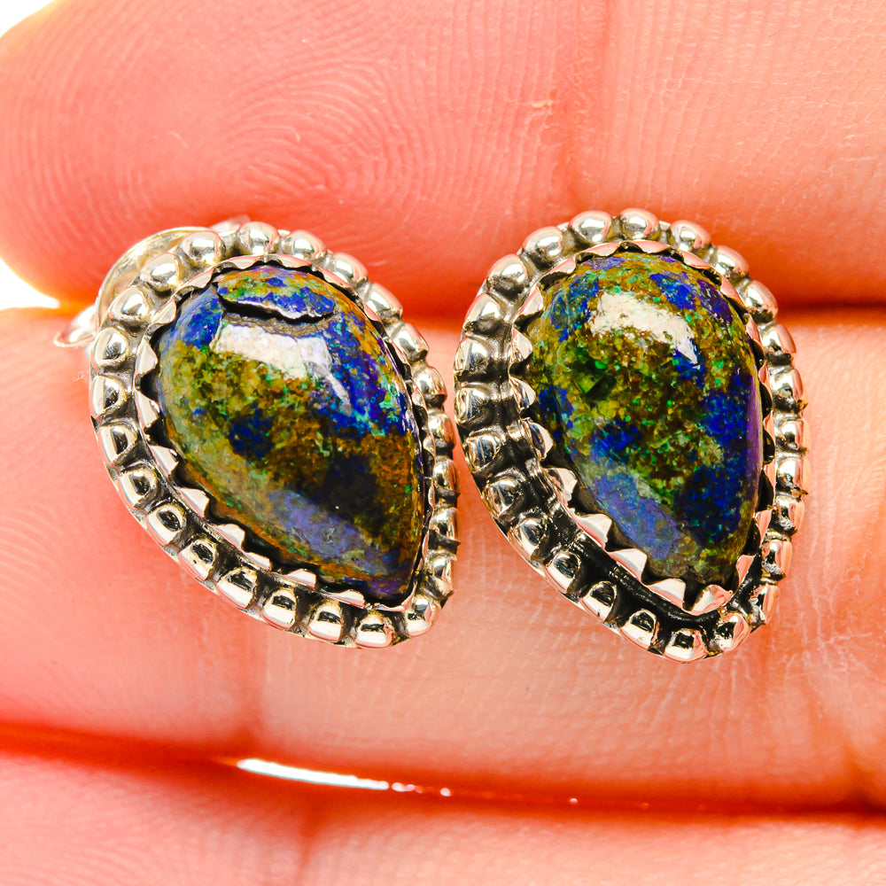 Azurite Earrings handcrafted by Anasilvercos - EARR422732