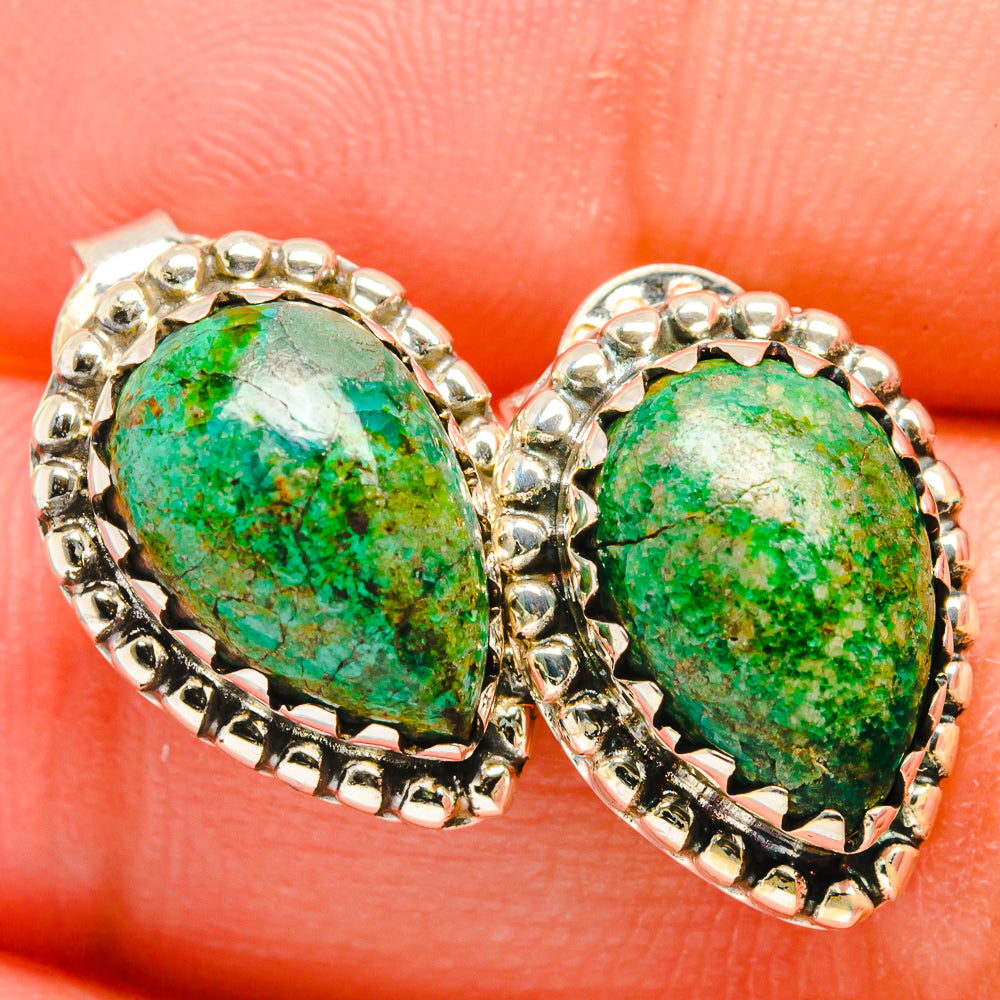 Chrysocolla Earrings handcrafted by Anasilvercos - EARR422734