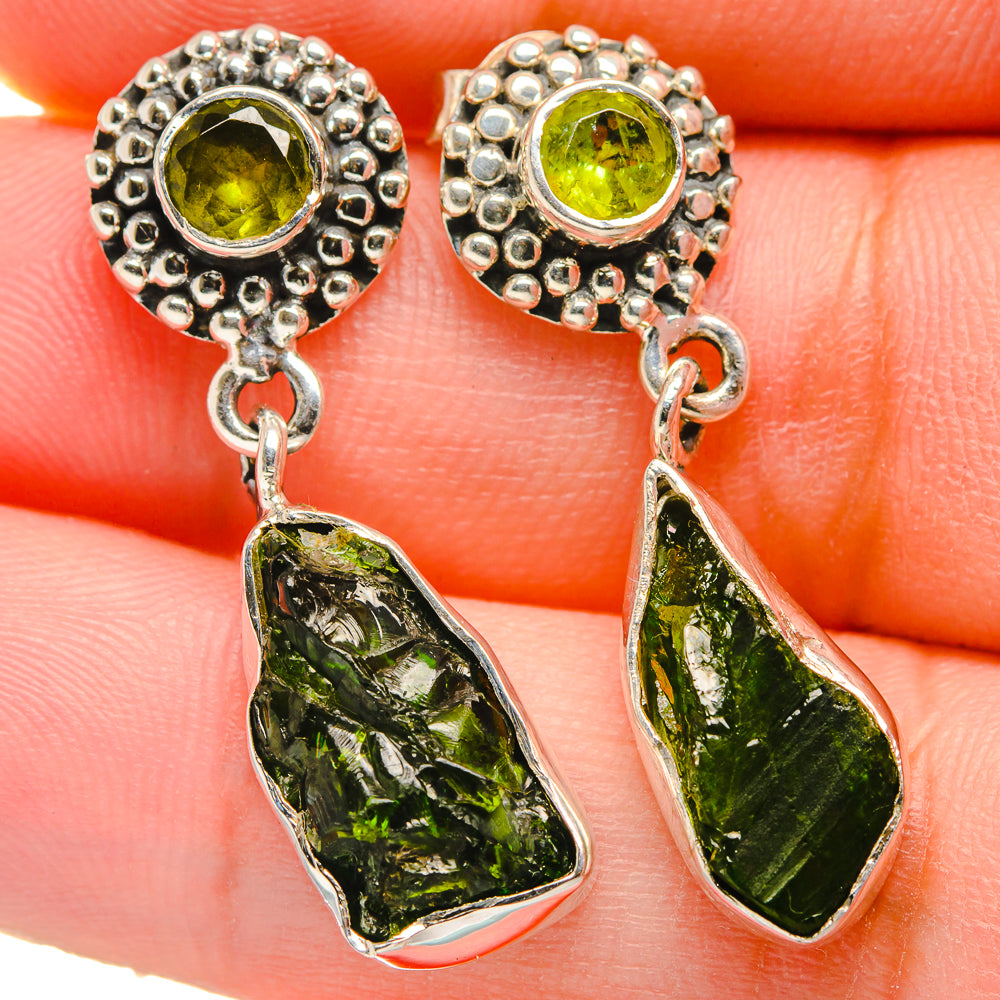 Chrome Diopside Earrings handcrafted by Anasilvercos - EARR422739
