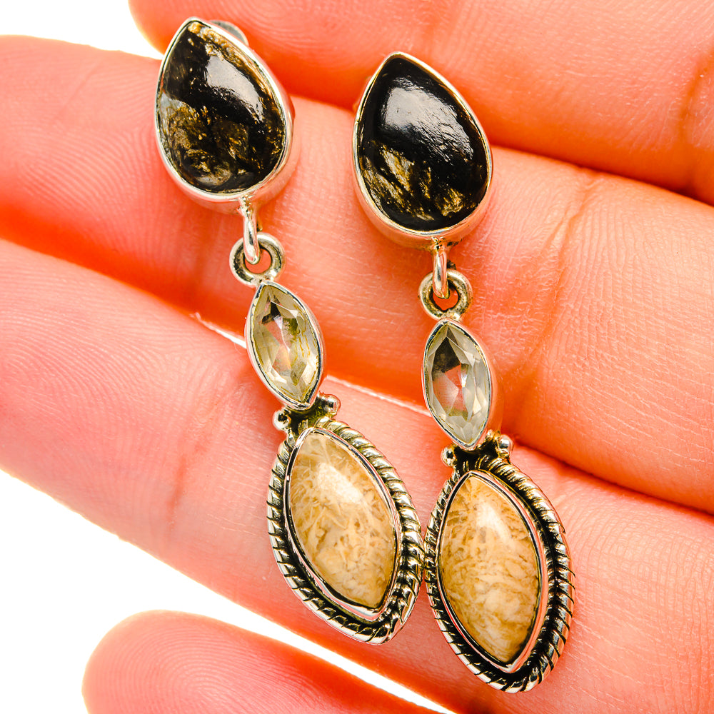 Fossil Coral Earrings handcrafted by Anasilvercos - EARR422743