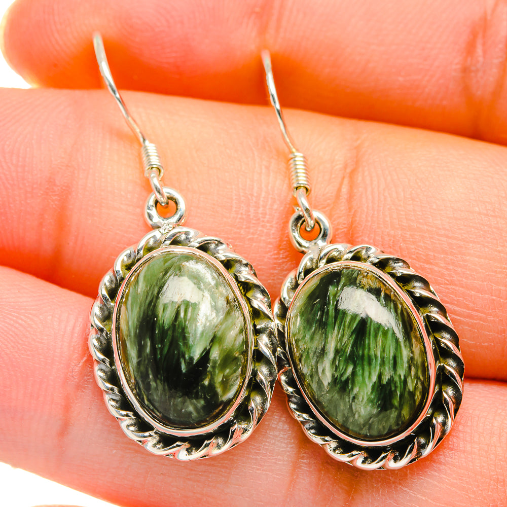 Seraphinite Earrings handcrafted by Anasilvercos - EARR422751