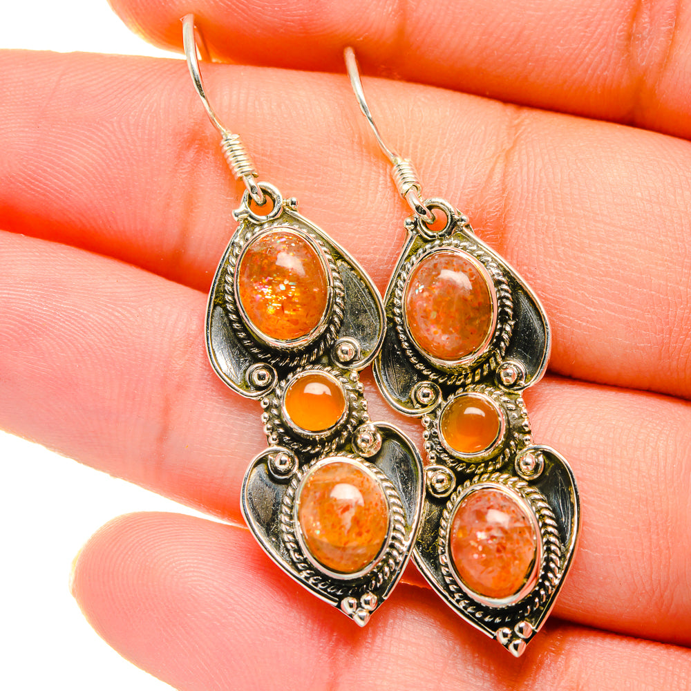 Sunstone Earrings handcrafted by Anasilvercos - EARR422765