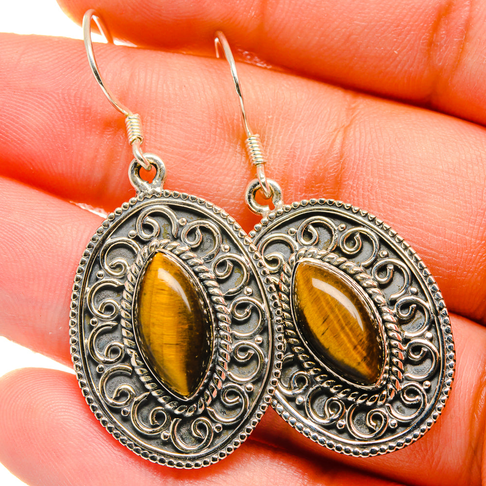 Tiger Eye Earrings handcrafted by Anasilvercos - EARR422774