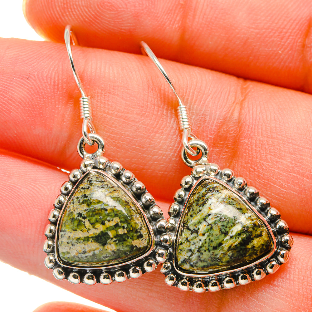 Lizard Jasper Earrings handcrafted by Anasilvercos - EARR422775