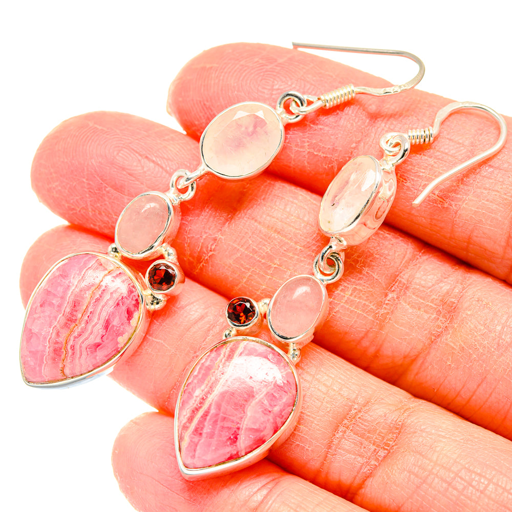 Rhodochrosite Earrings handcrafted by Anasilvercos - EARR422786