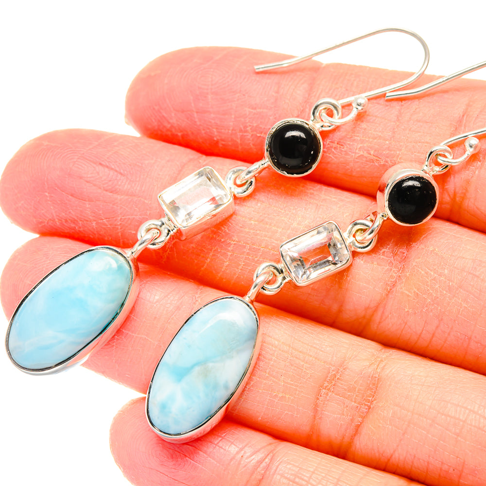 Larimar Earrings handcrafted by Anasilvercos - EARR422793