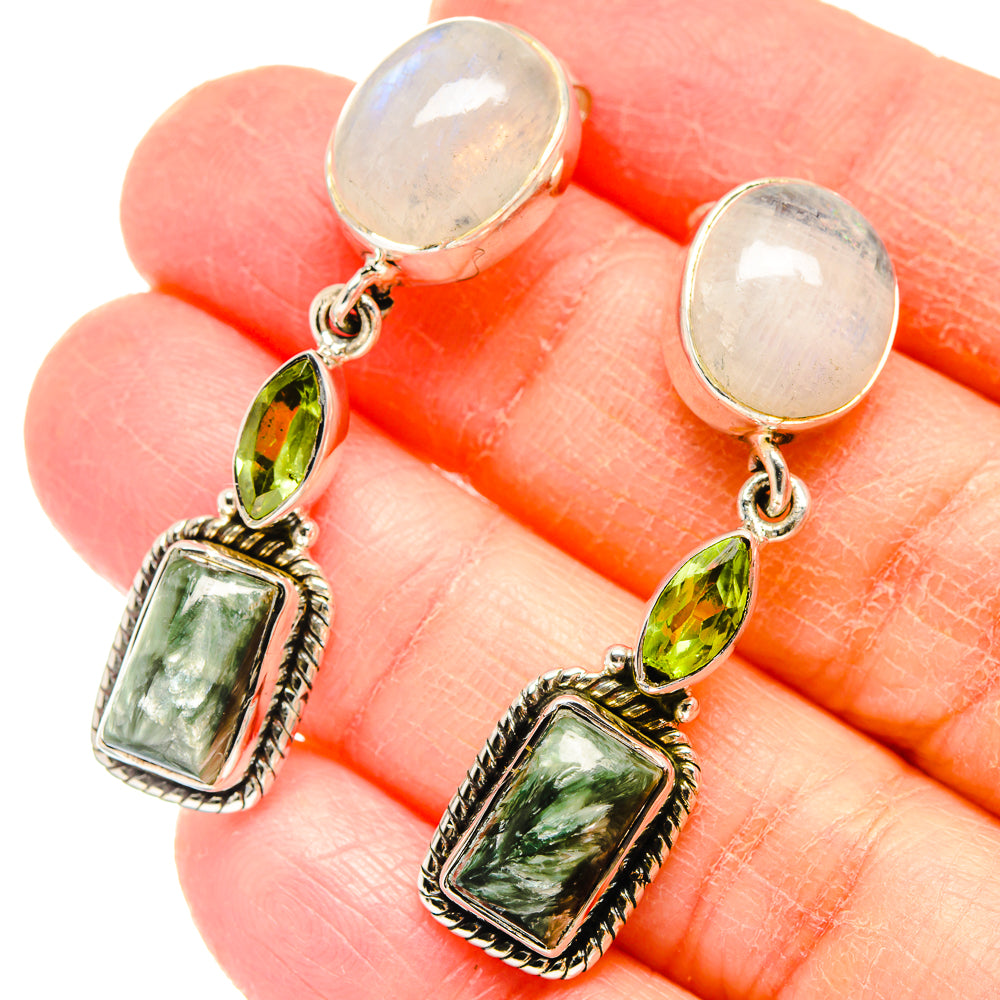 Seraphinite Earrings handcrafted by Anasilvercos - EARR422797