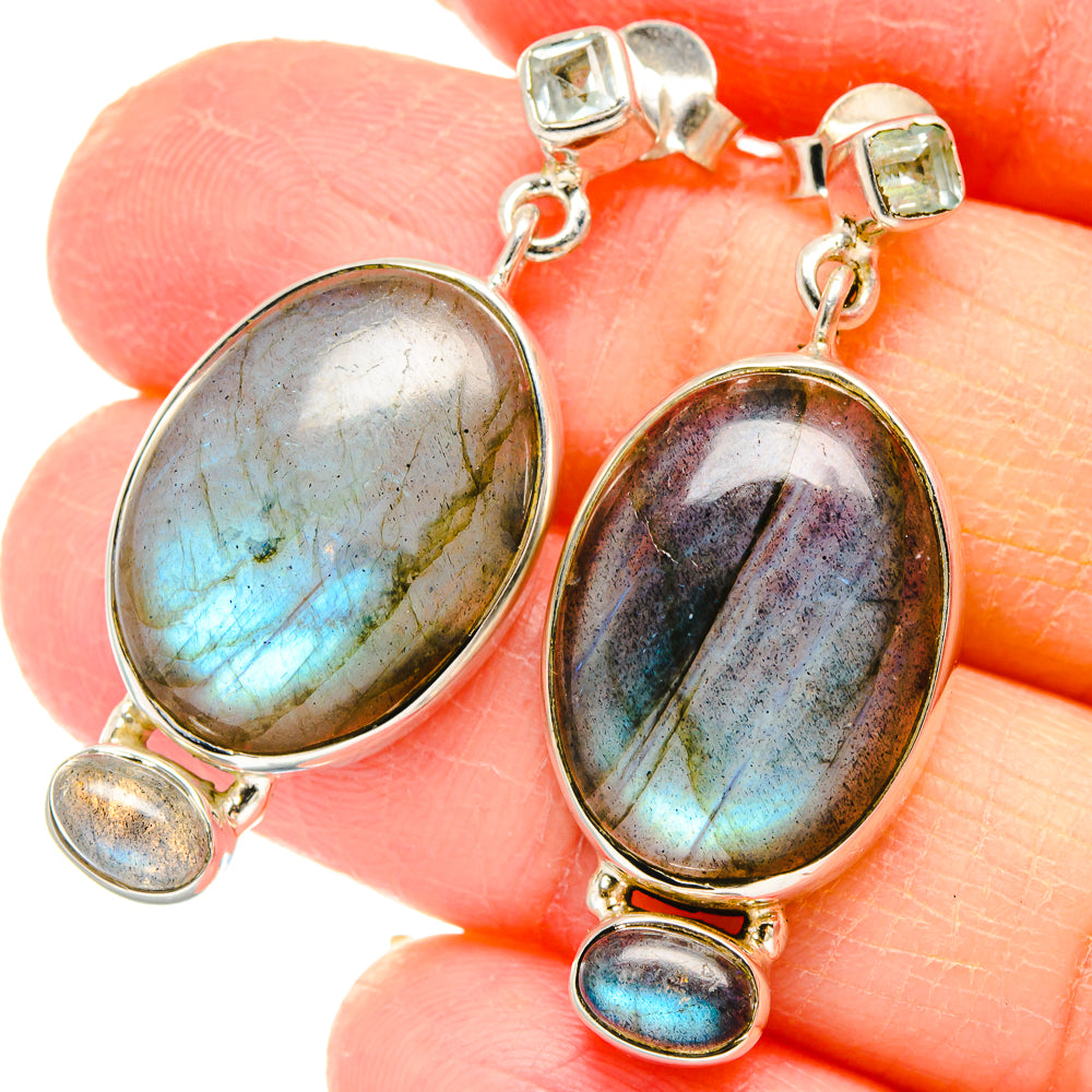 Labradorite Earrings handcrafted by Anasilvercos - EARR422798