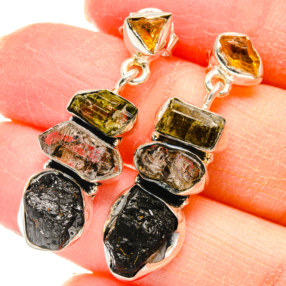 Black Tourmaline Earrings handcrafted by Anasilvercos - EARR422804